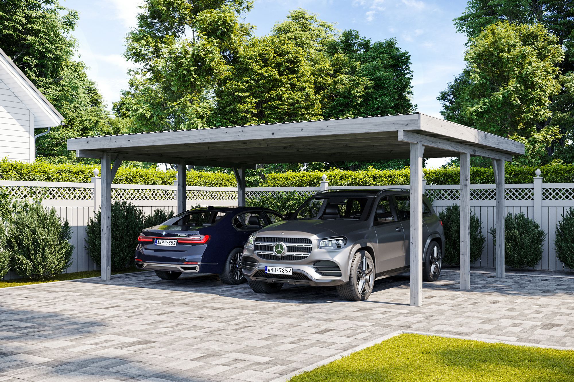 Doppelcarport Delta GRAU