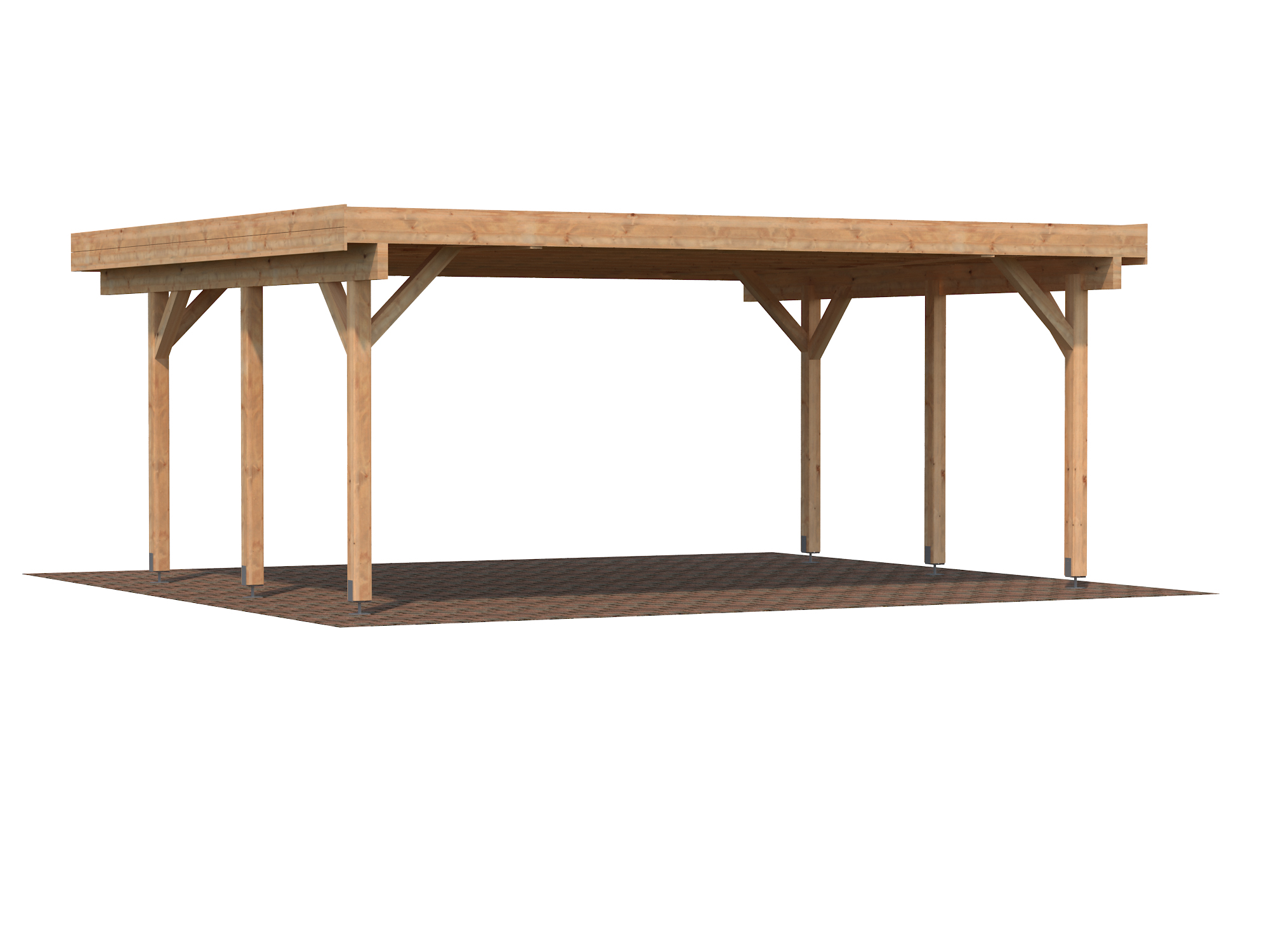 Doppelcarport mit Flachdach Karl 3 / 20,6 m²
