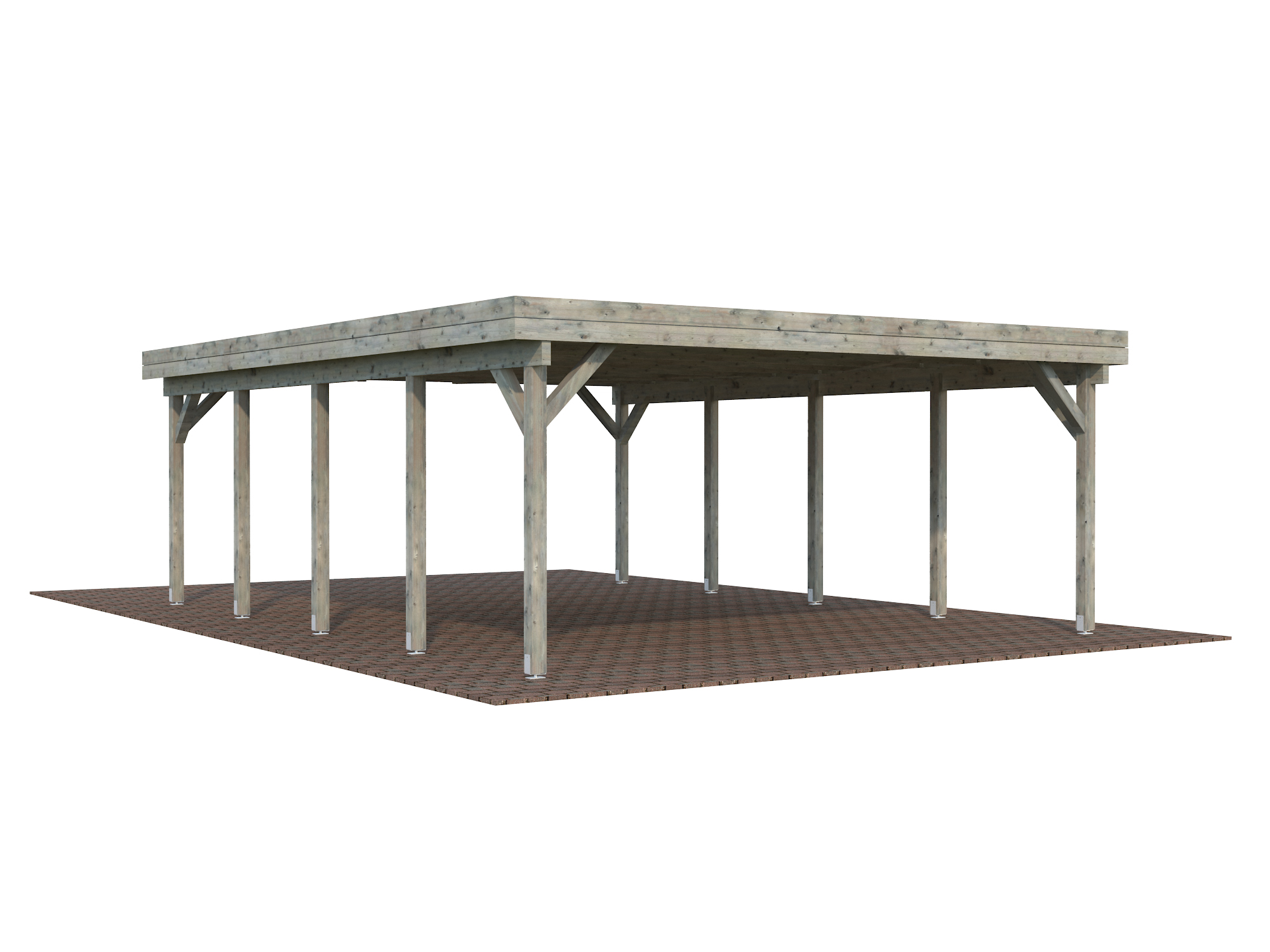 Doppelcarport mit Flachdach Karl 4 / 40,6 m²