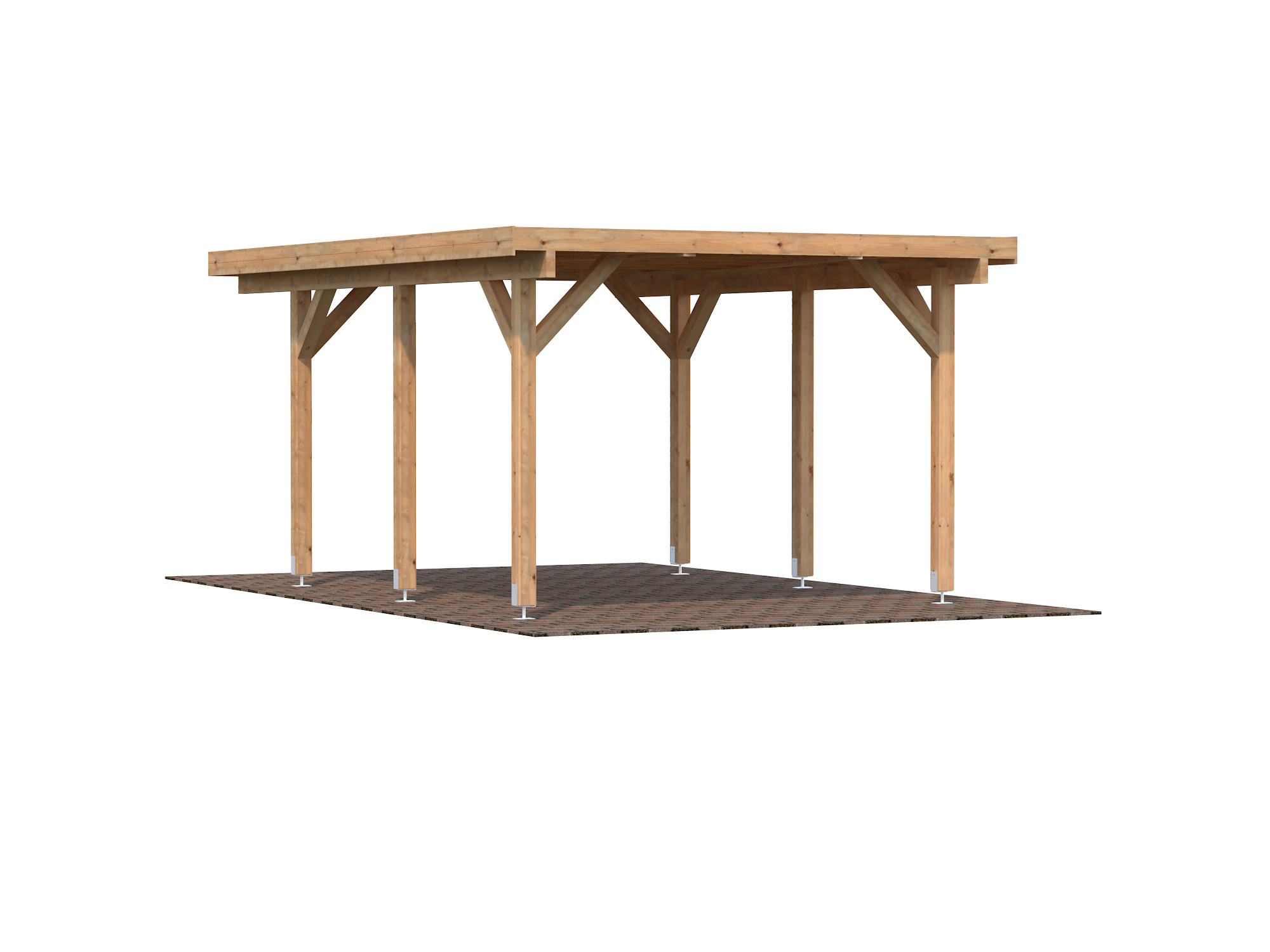 Einzelcarport mit Flachdach Karl 1 / 11,7 m²