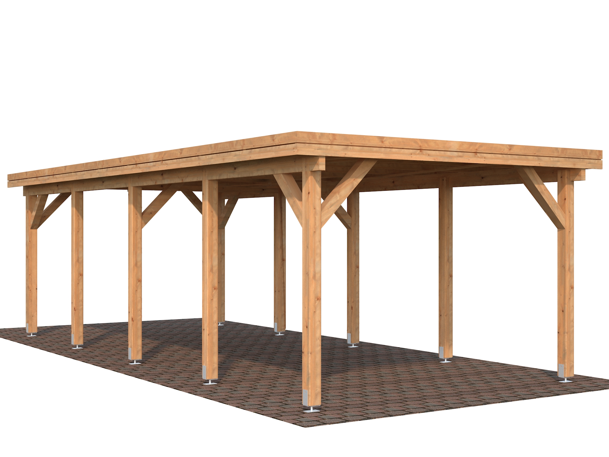 Einzelcarport mit Flachdach Karl 2 / 23,1 m²