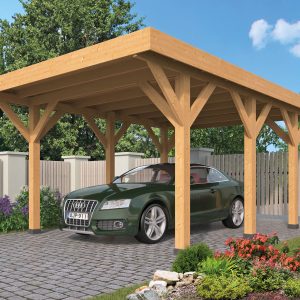 Einzelcarport Lemmer aus Douglasie mit Flachdach