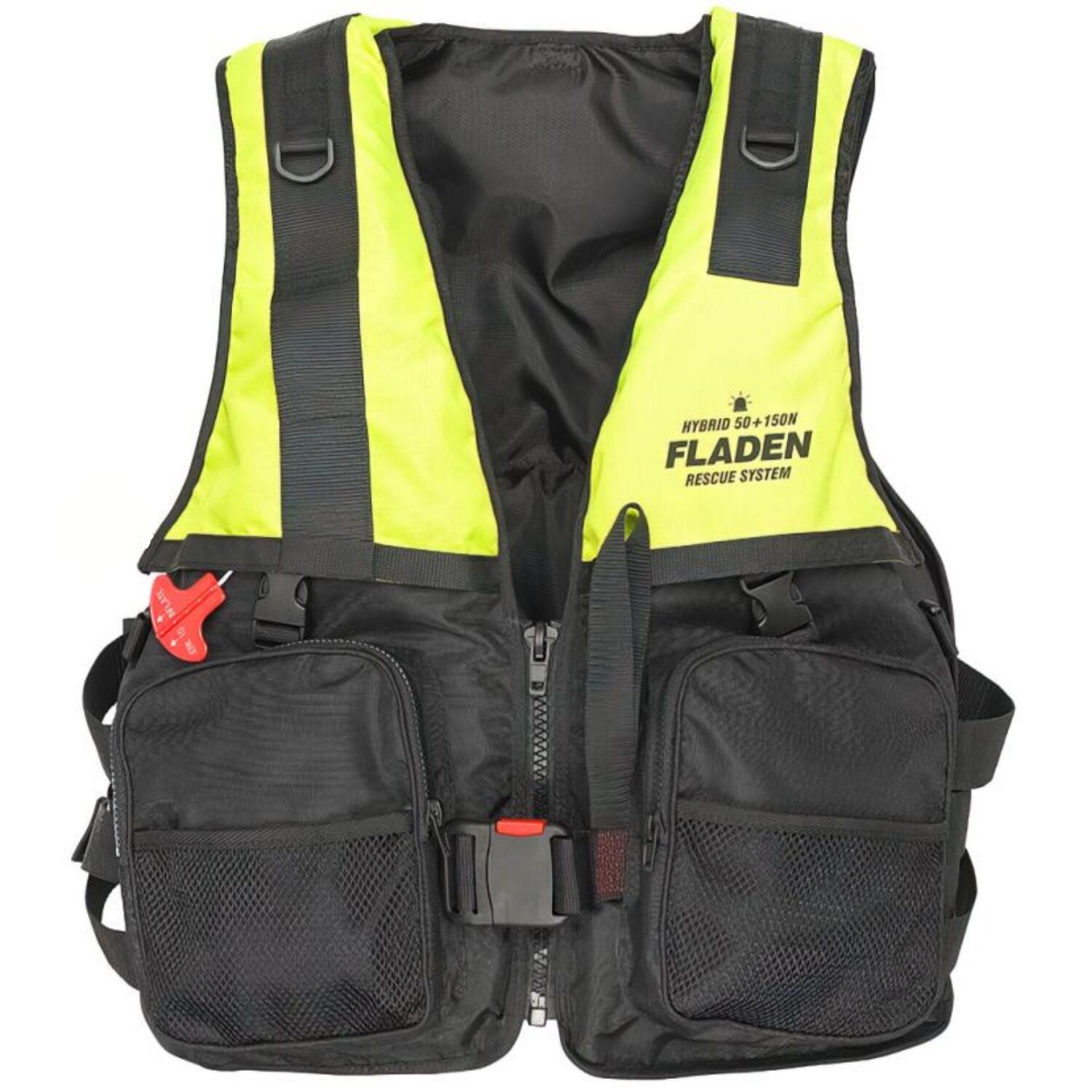 Fladen Rettungsweste Hybrid 150N yellow inflatable & foam w SOLAS light