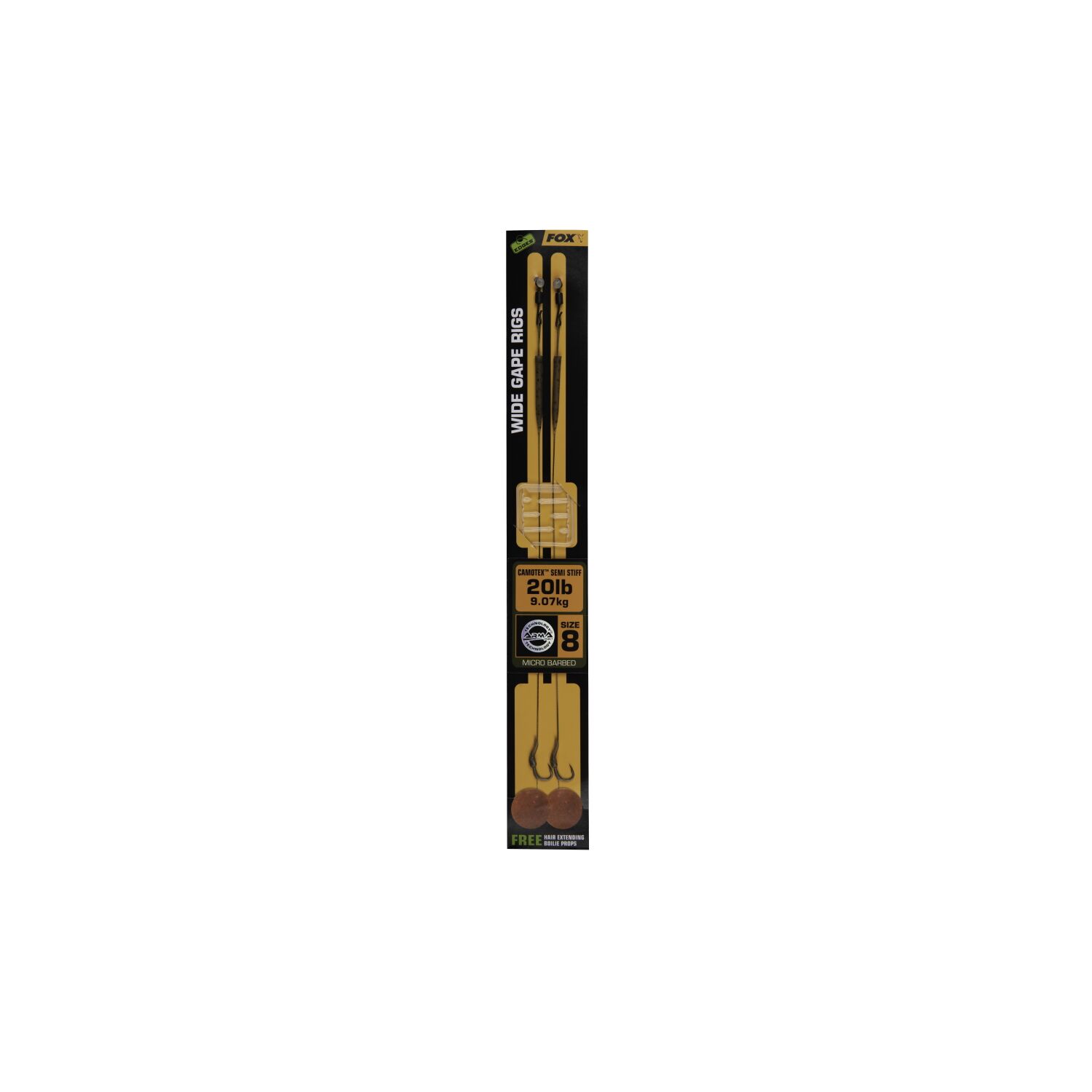 Fox Edges Wide Gape Rigs Camotex Semi Stiff 20 lb Gr. 8