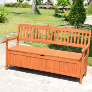 Gartenbank Houston, 3-Sitzer mit Staufach aus Holz