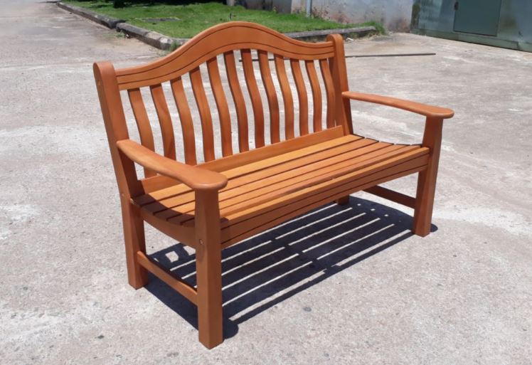 Gartenbank Kingston, 2-Sitzer aus geöltem Eukalyptusholz in Teak-Optik