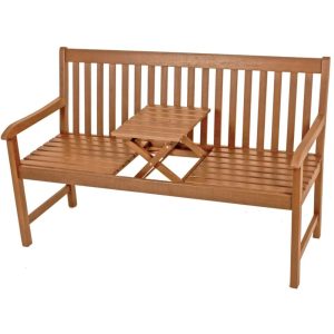 Gartenbank Padang mit hochklappbarem Tisch aus Holz