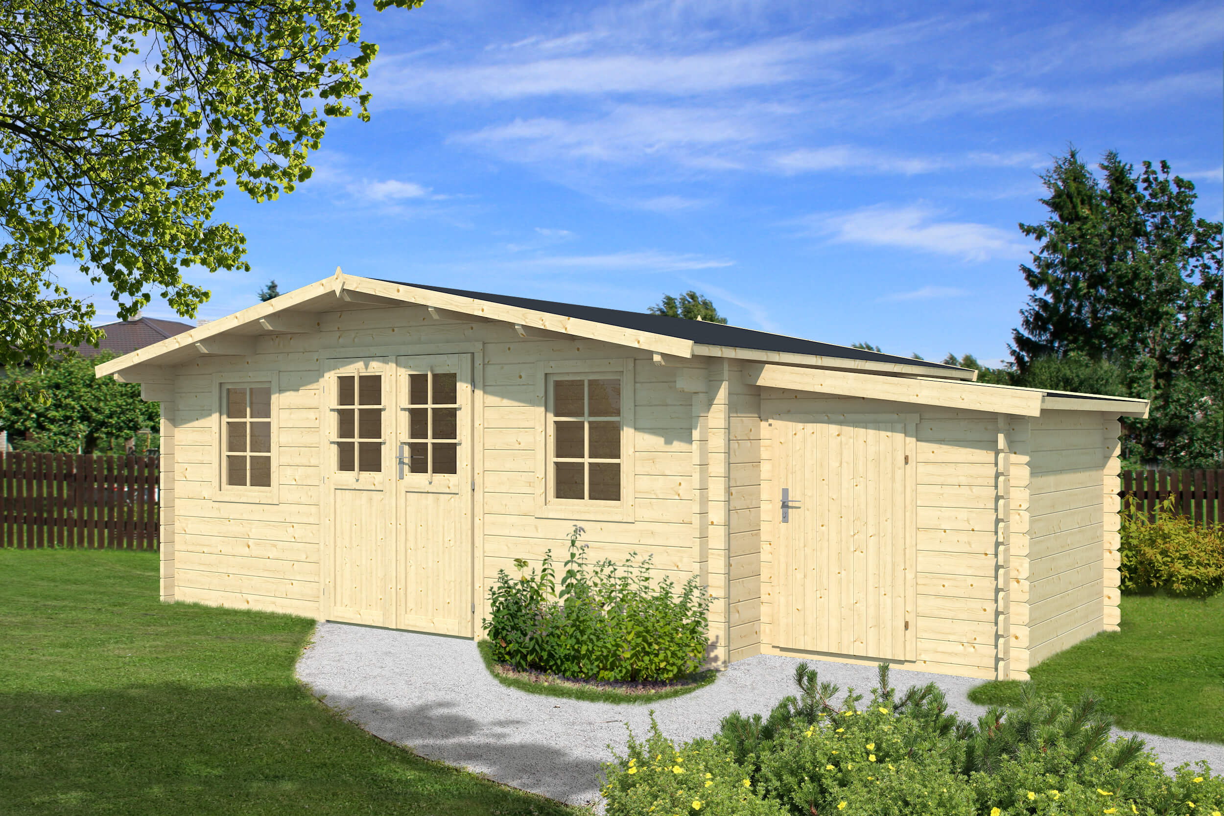Gartenhaus Erfurt 3.3 mit Anbauschuppen