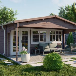 Gartenhaus Rune ISO mit Terrasse
