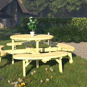 Gartenmöbel-Set OSCAR mit Tisch und 4 Bänken / Sitzgarnitur