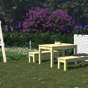 Gartenmöbel-Set SANNE mit Tisch und Bänken / Sitzgarnitur