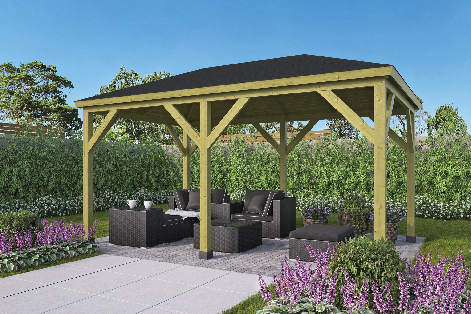 Gartenpavillon Grande mit Walmdach