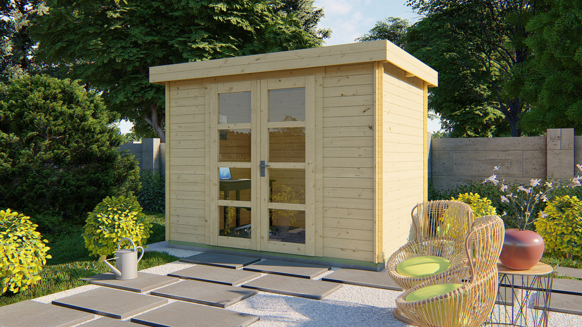 Garten-und Gerätehaus Minimodern mit Flachdach