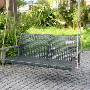 Hängebank Cueno, inklusive Seile und Haken, grau, Kunststoffgeflecht