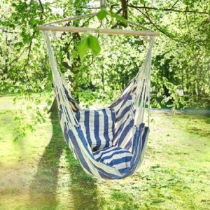 Hängesessel Tobago Design blau/weiss
