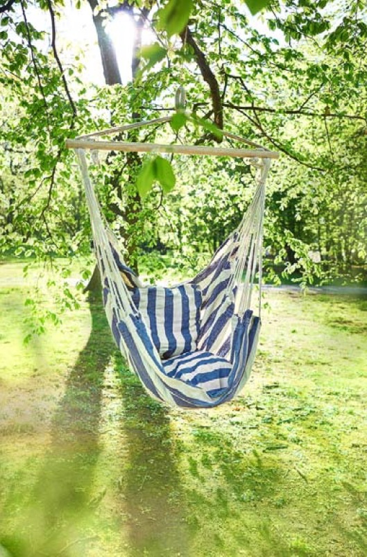 Hängesessel Tobago Design blau/weiss