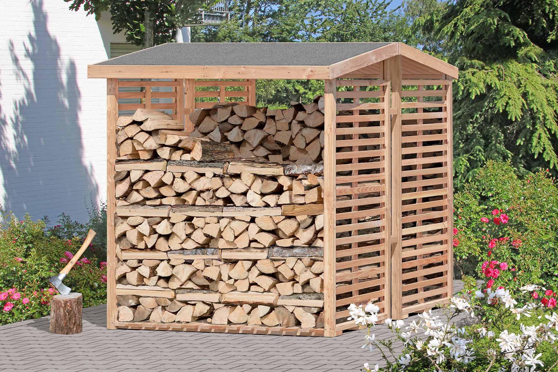 Kaminholzregal Kamo BIG aus Lärche