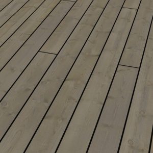 Komplettset Leinöl-Terrassendielen BITUS LINAX Kiefer Grau 22×120 mm
