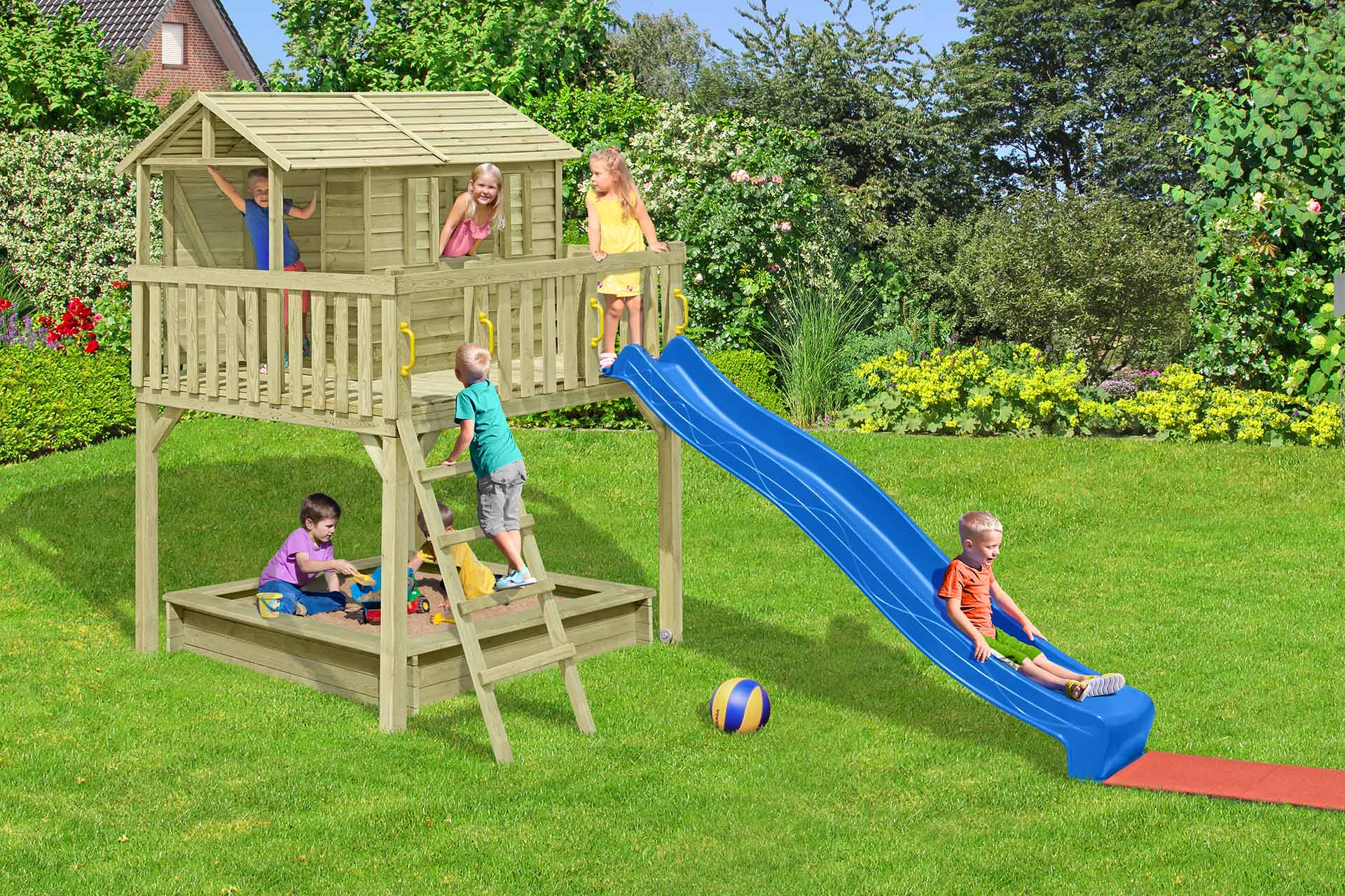 Kinderspielhaus SMART PLUS Maxi als Stelzenhaus