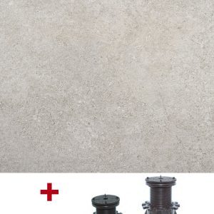 Komplettset MIT STELZLAGERN Feinsteinzeug-Terrassenplatten ARENITE grau