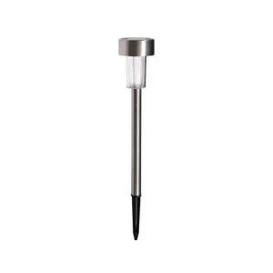 LED Solarlampe Edelstahl + Spieß
