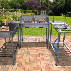 Outdoorküche / Multifunktionswaschtisch / Grilltisch / Edelstahl Spülbecken Spüle Spültisch