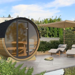 Terrassensaunafass 160 Thermoholz