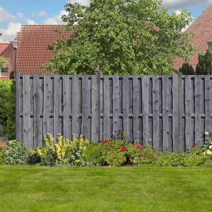 Sichtschutzzaun Natura Bohlen BERT Grau