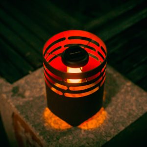 Solarlampe Feuerkorb 25 cm mit flackernden LEDs