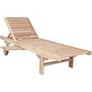 Sonnenliege Solo, mit Ablageboard,Teak B-grade, unbehandelt