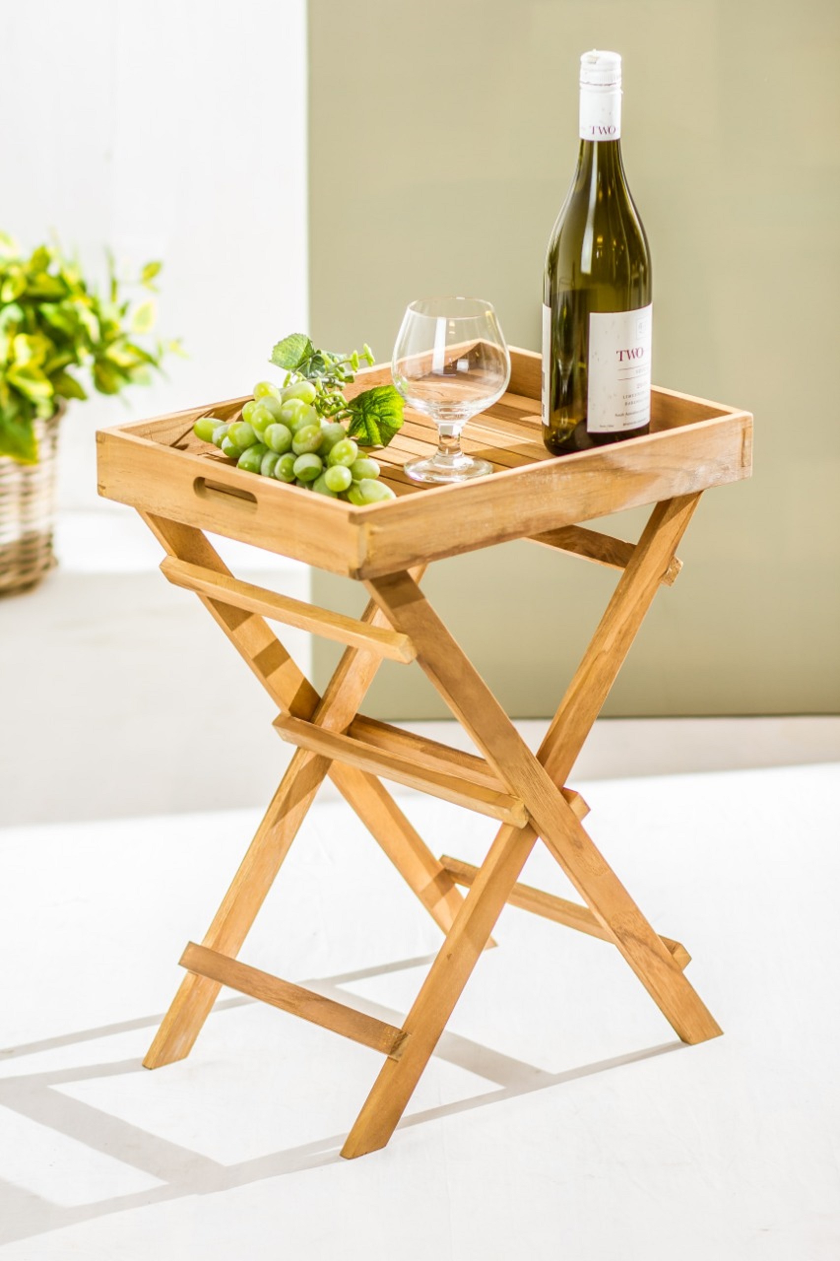 Tablettständer Bacan, klappbar, Teak, unbehandelt