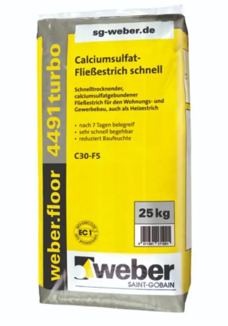 weber.floor 4491 turbo Calciumsulfat-Fließestrich schnell 25 kg