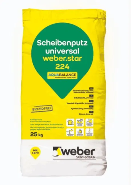 weber.star 224 AquaBalance Scheibenputz 25 kg Abtönstufe 2
