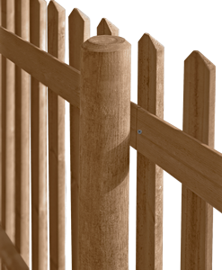 Baumpfahl BRAUN mit Spitze / Holzpalisade / Zaunpfahl